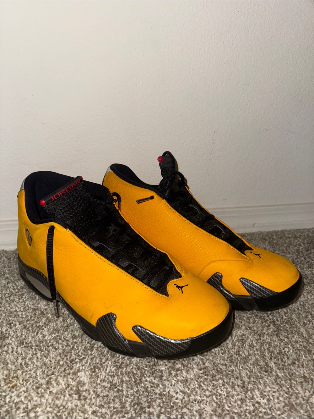 Jordan Yellow Ferrari 14s Basketball Sneakers